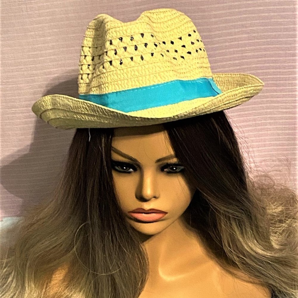 New Fedora Summer Beach Straw Like Medium Sun Hat